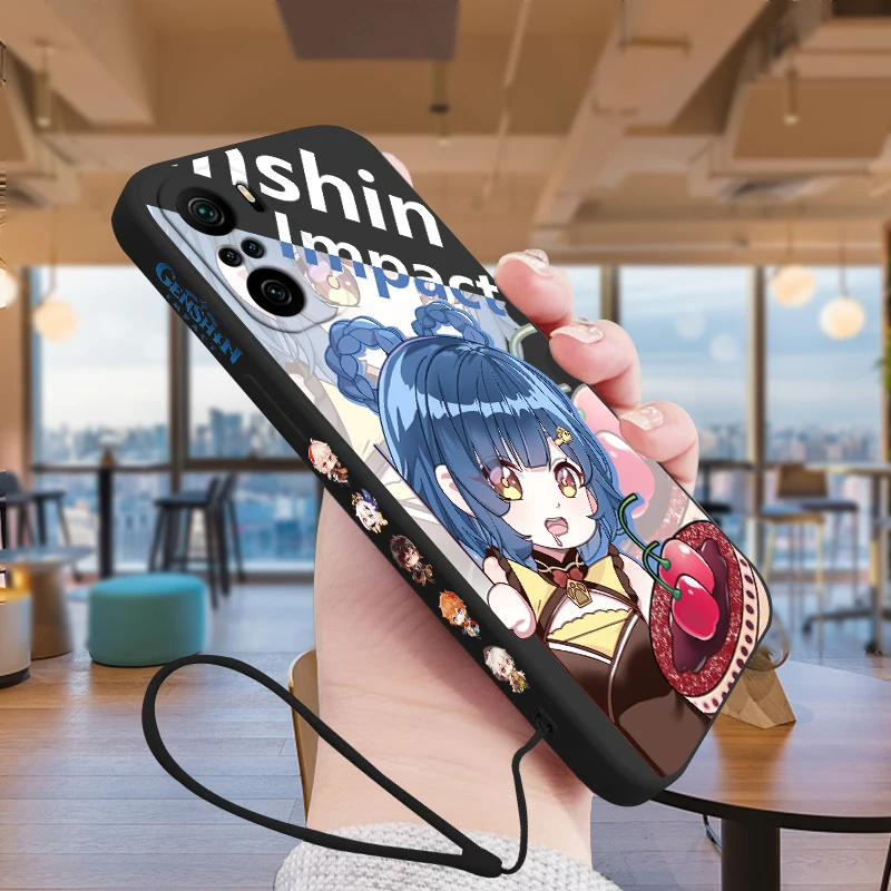 

Genshin Impact Venti Paimon Phone Case For Xiaomi Redmi Note 12 12Pro 11 11S 11T 10S 10 9S 9T Pro Plus 5G Liquid Left Rope
