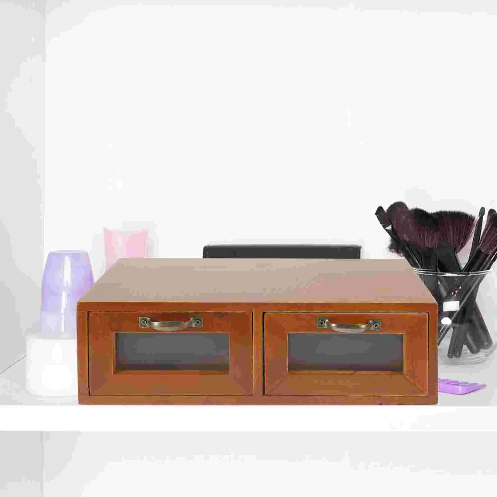 

Functional Design Office Storage Case Make Bedroom Organizer Glass Desk