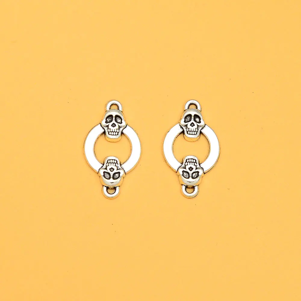10 шт./лот 14x24 мм соединитель головы готического черепа подвески для