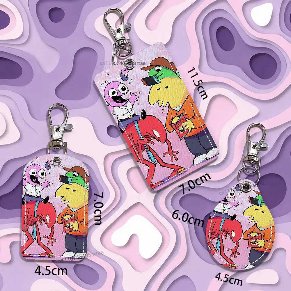Фото Кожаный чехол для карт S-Smiling F-Friends с брелоком и кольцом для ключей, для транспортных карт №5