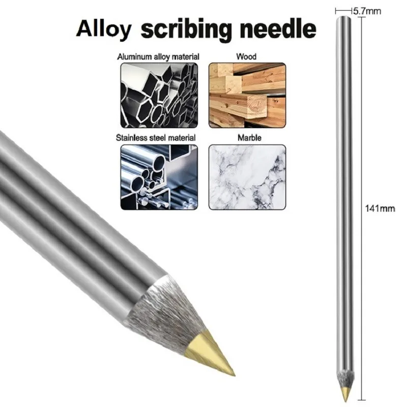

1X Scribe Pen Carbide Scriber Pen Metal/Wood Glass Tile Cutting Marker Pencil Metal-Working Woodworking Machinery Hand Tools