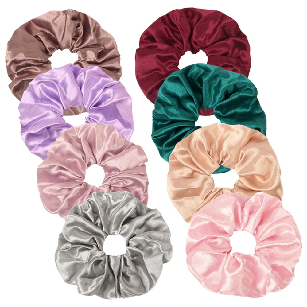 

Fashion Women Hair Scrunchies Solid Color Stretch Elastic Hair Ties Classic Elegant Rubber Band Ponytail Ties Rope Accessories
