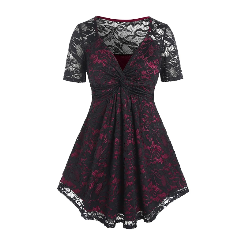 

Женская свободная туника с коротким рукавом и цветочным принтом