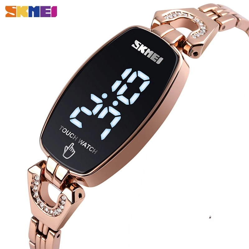 SKMEI 1588 Women Luxury Watches Fashion Diamond Slim Waterproof Digital Women‘s Wristwatches Touch Screen Girl Clock reloj mujer