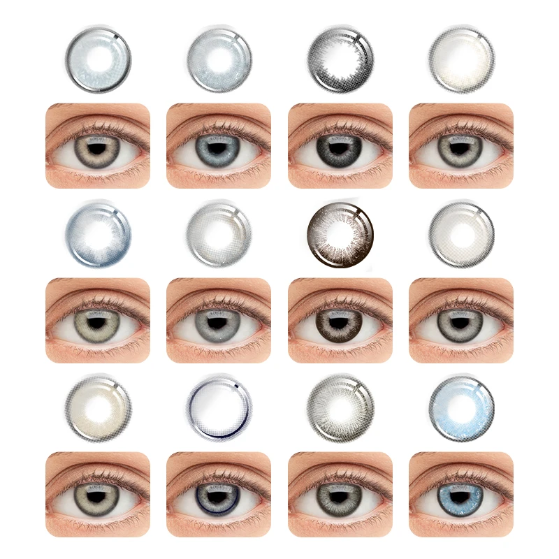 

2pcs Colored Contact Lenses with Diopters Graduated Beautiful Pupil Prescription Correct Myopia Hydrophilic Cosmetics Accessory