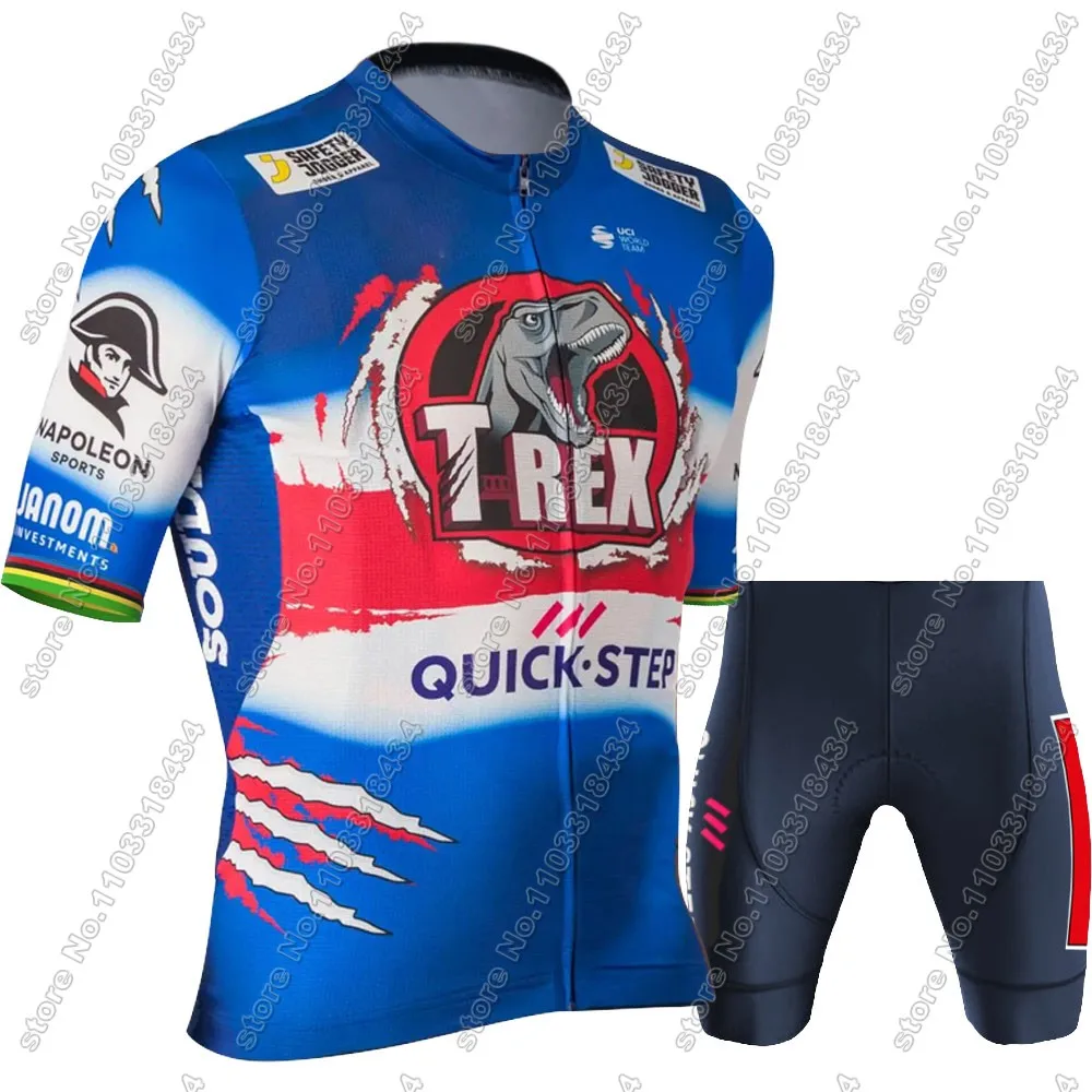 Soudal T-REX 2024, комплект велосипедного трикотажа Quick Step, одежда, мужские летние рубашки для шоссейного велосипеда, костюм, велосипедные шорты-комбинезоны Maillot (art.: 3920c8fc869ae) - 3920c8fc869ae