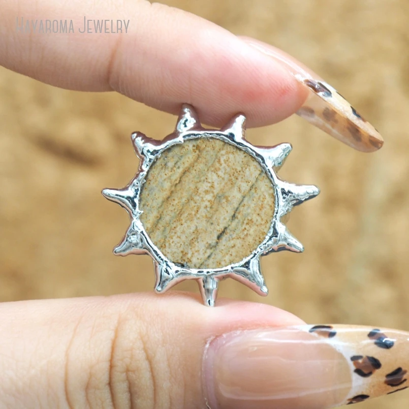 2шт полудрагоценный камень изображение яшмы бриллиант Y2k оптовая продажа