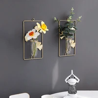 iron art ins wall dried flower vase hanging wall pendant decoration living room background decoration home accessories