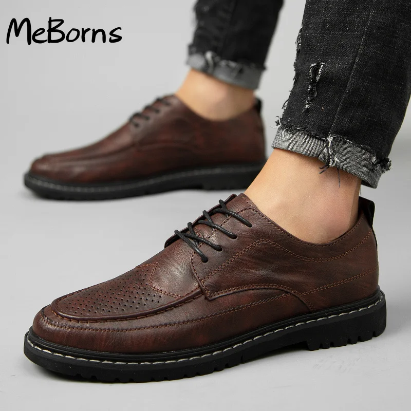 

2022 New Men's Quality Leather Shoes British Business lace up fashion black Soft Leather Man Split Leather Dress Shoes men