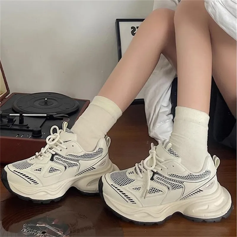 Кроссовки сетчатая женская обувь на платформе теннисная модные кроссовки