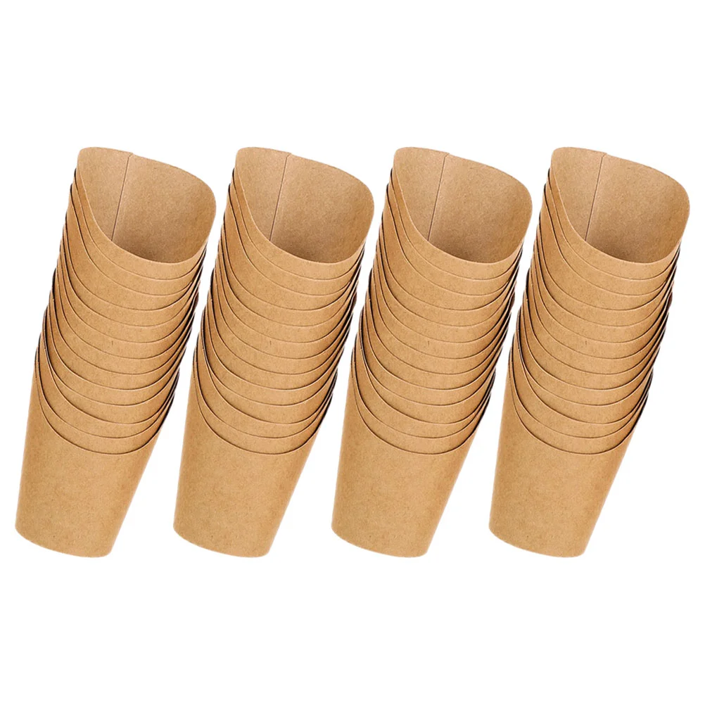 

50 Pcs Ice Cream Cup Fries Holder Disposable Snack Container Sandwich French Holders Charcuterie Cups Small Kraft Paper Packing