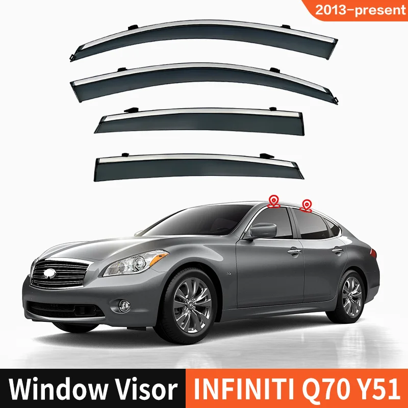 

Пластиковый козырек для окна INFINITI Q70L Y51 2013-2023, вентиляционные оттенки, защита от солнца и дождя для INFINITI Q70L Y51 2013-2023