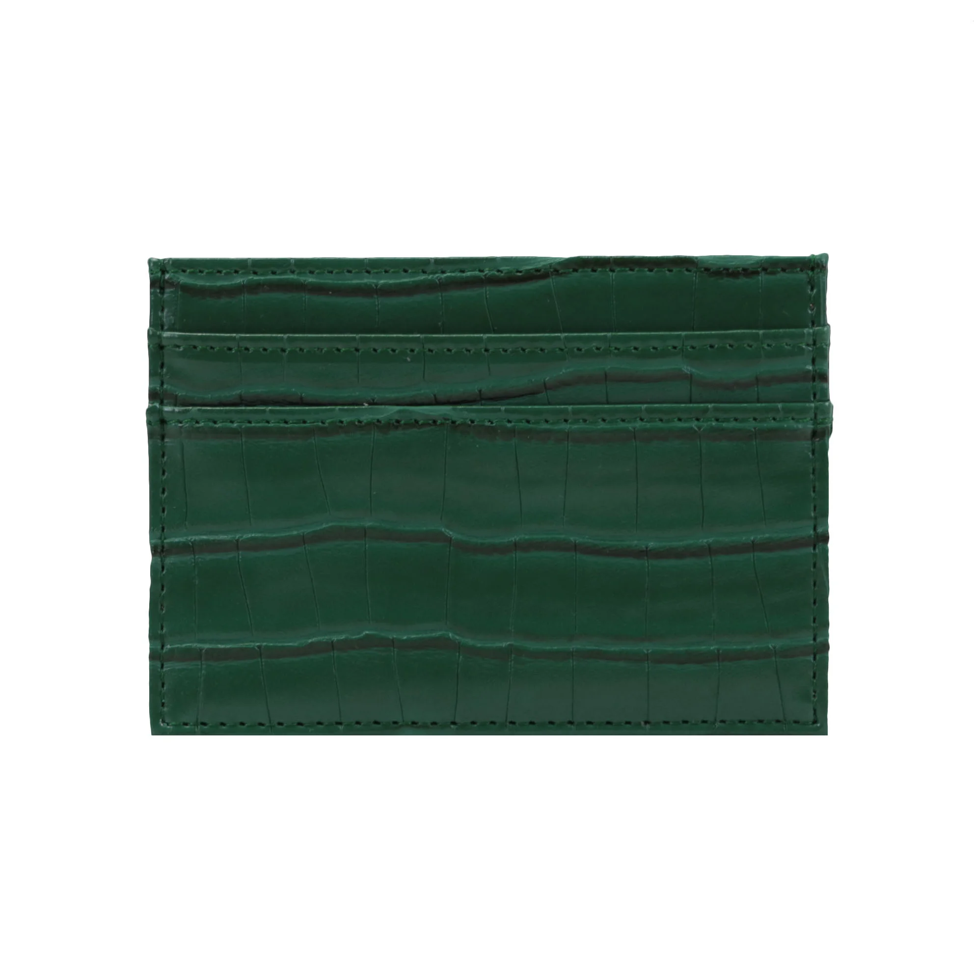 Free Custom Initial Letters Slim RFID Blocking Wallet Crocodile Pattern PU Leather Credit Card Holder ID Card Case Gift