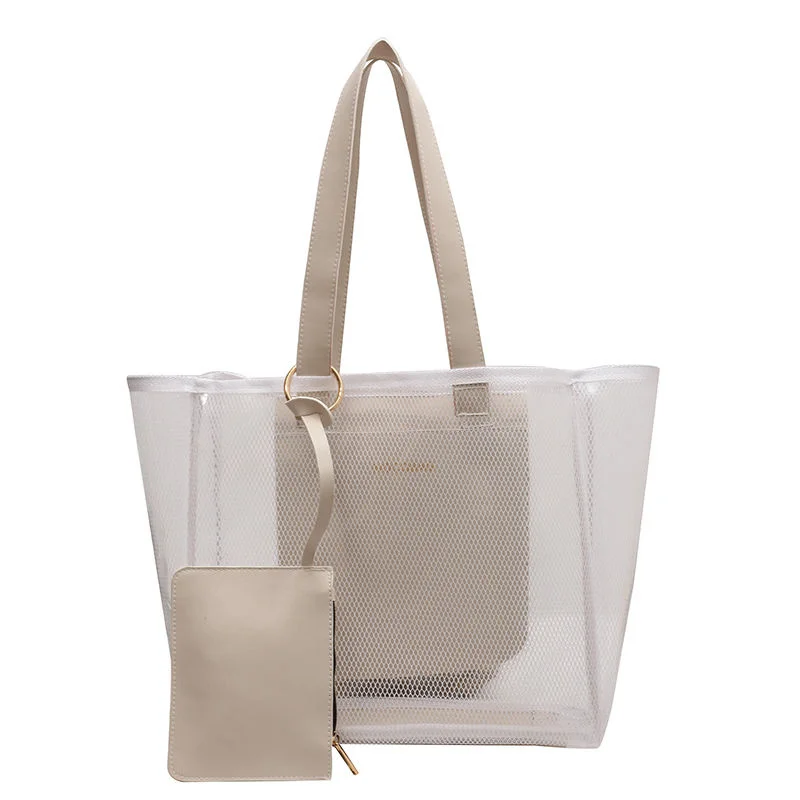Transparent PVC Women Bag 2 Pcs /Set Luxury Summer Handbag Fashion Clear Bag Lady Jelly Handbags Feminina  Crossbody Shopper