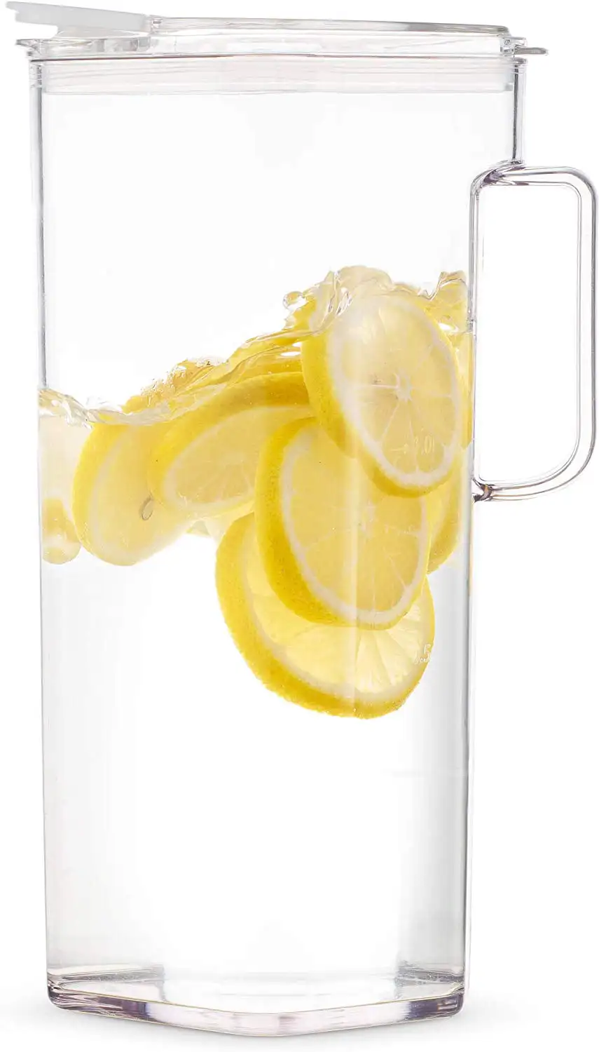 

Large Water Pitcher 77 Oz (2.4-qt), Clear Tritan Plastic Jug
