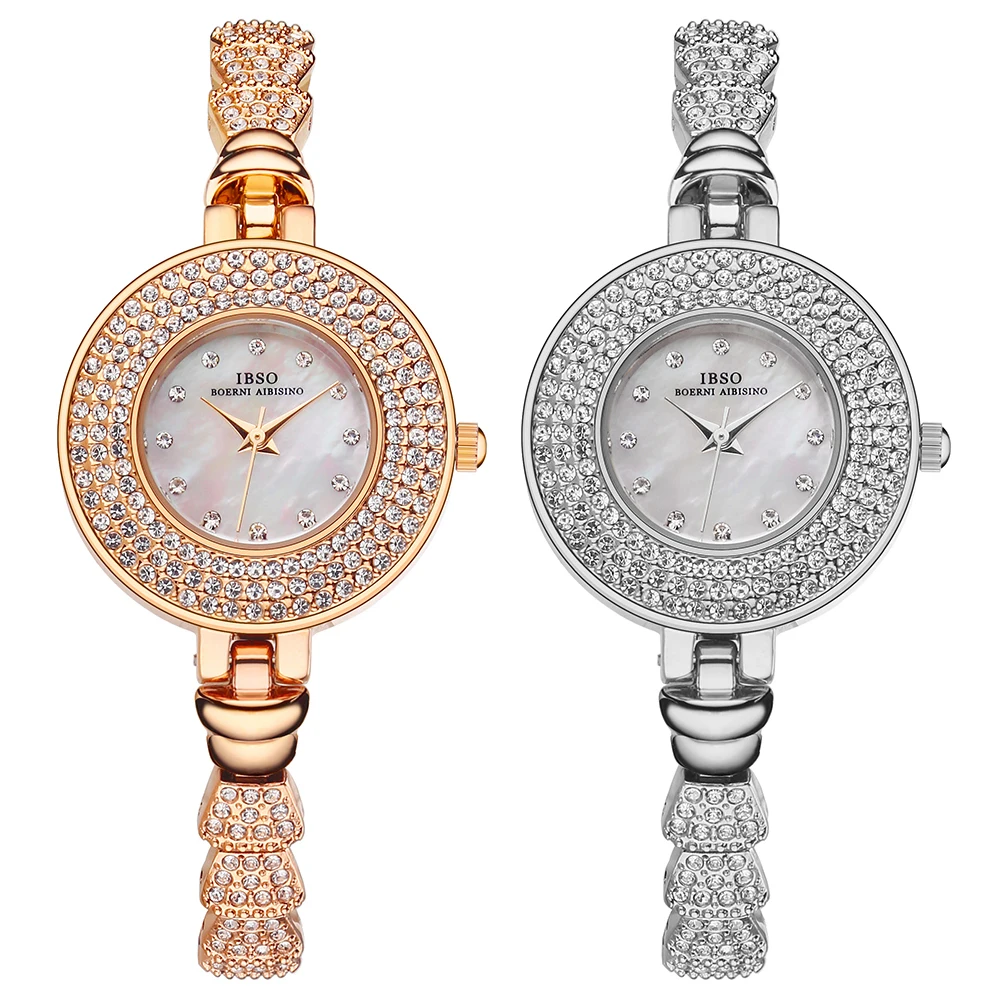 Luxury Bracelet Watch Lady Stainless Steel Waterproof Diamond Wristwatch Women Shining Hand Ring Original Brand Girl Wrist Clock enlarge
