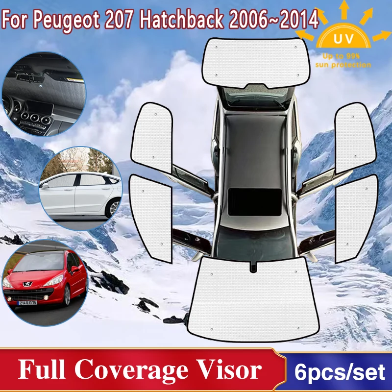 

For Peugeot 207 Hatchback 2006~2014 Car Windshield Sunshades Side Window Sun Anti-UV Protection Parasol Visor Cover Accessories