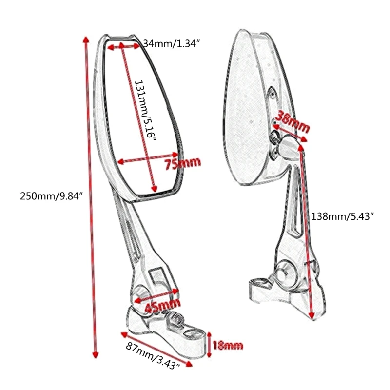 Конец руля мотоцикла регулируемое зеркало заднего вида отражатель выпуклое с