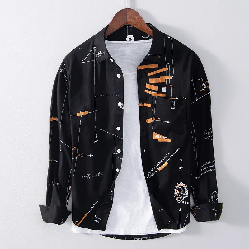 

Мужская одежда 2022 Мужская Цветочная рубашка с длинным рукавом Красивая весенне-осенняя корейская модная Повседневная Свободная рубашка с принтом для мужчин