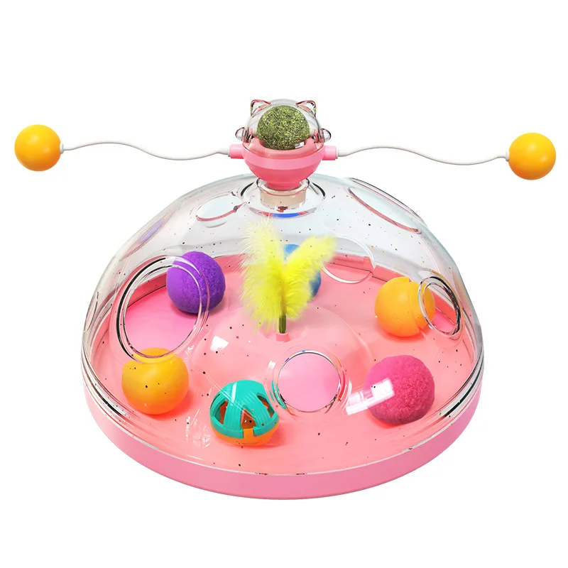 

Windmill Funny Cat Toys Interactive Multifunctional Turntable Pet Educational Toys With Luminous Ball Catnip Kitten Accessories