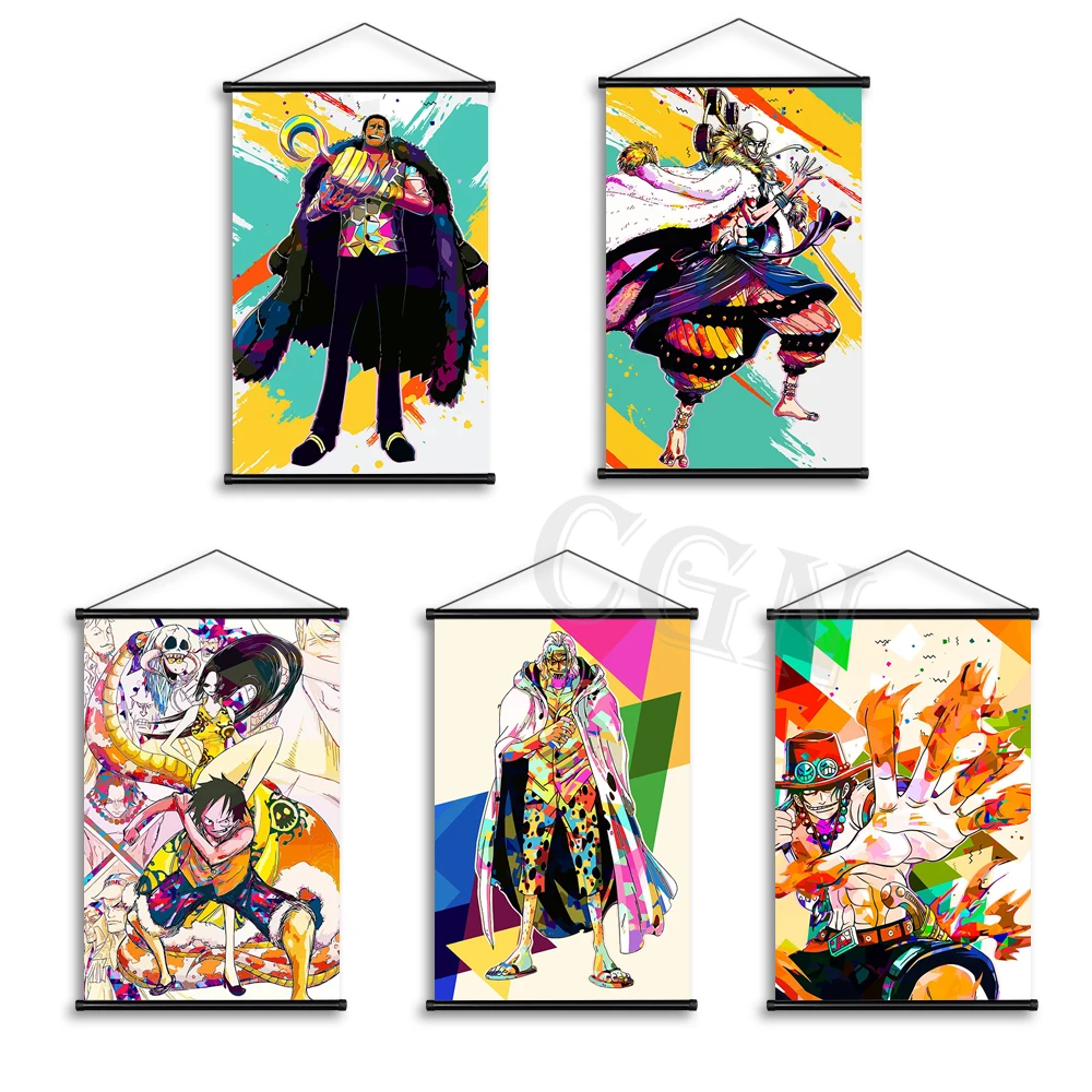 Слитная картина обезьяны D. Дракон манга Луффи плакат Холст Искусство роспись