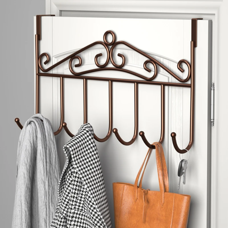 

No Punching Door Back Hook Rack for Keys Wall Hanging Door Back Hanger Storage Rack Coat Hook Wall Hanging Decor Key Hook