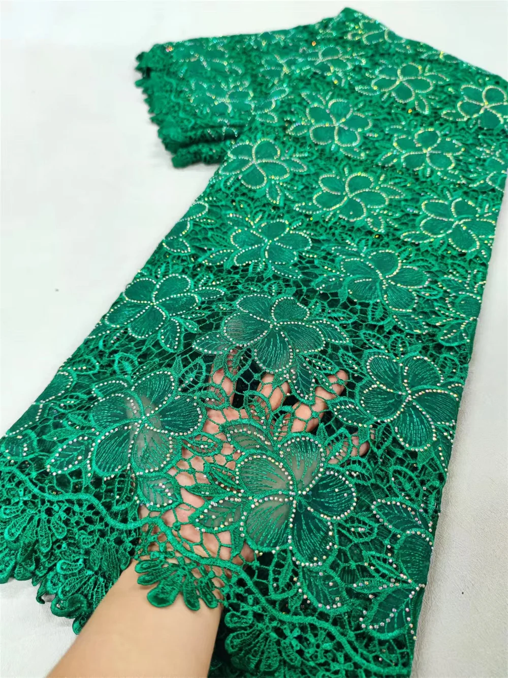 Роскошная красивая африканская фототкань кружевная ткань из гипюра 2024