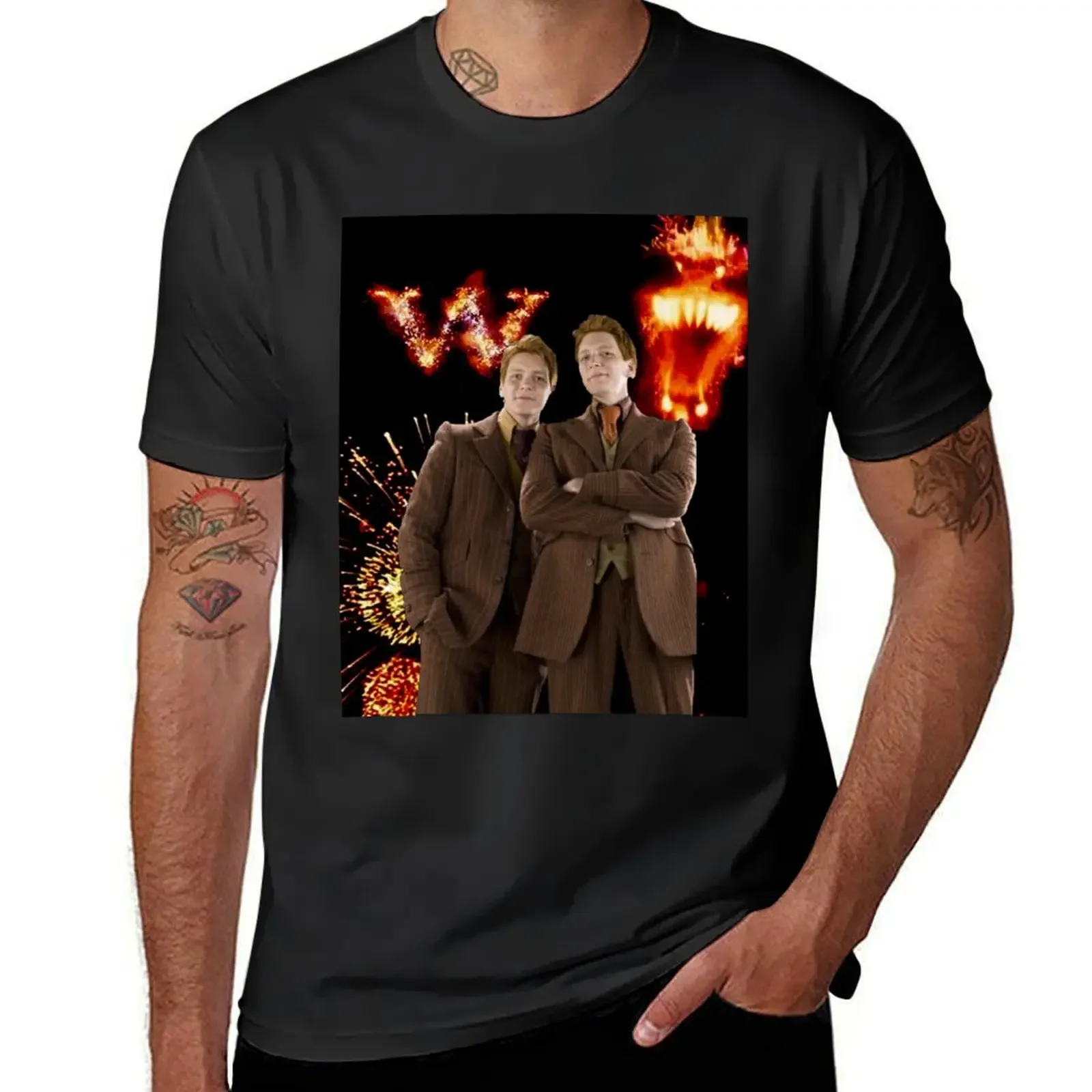 Футболка от Fred and George Weasley футболки с рисунком на заказ Мужская хлопковая футболка