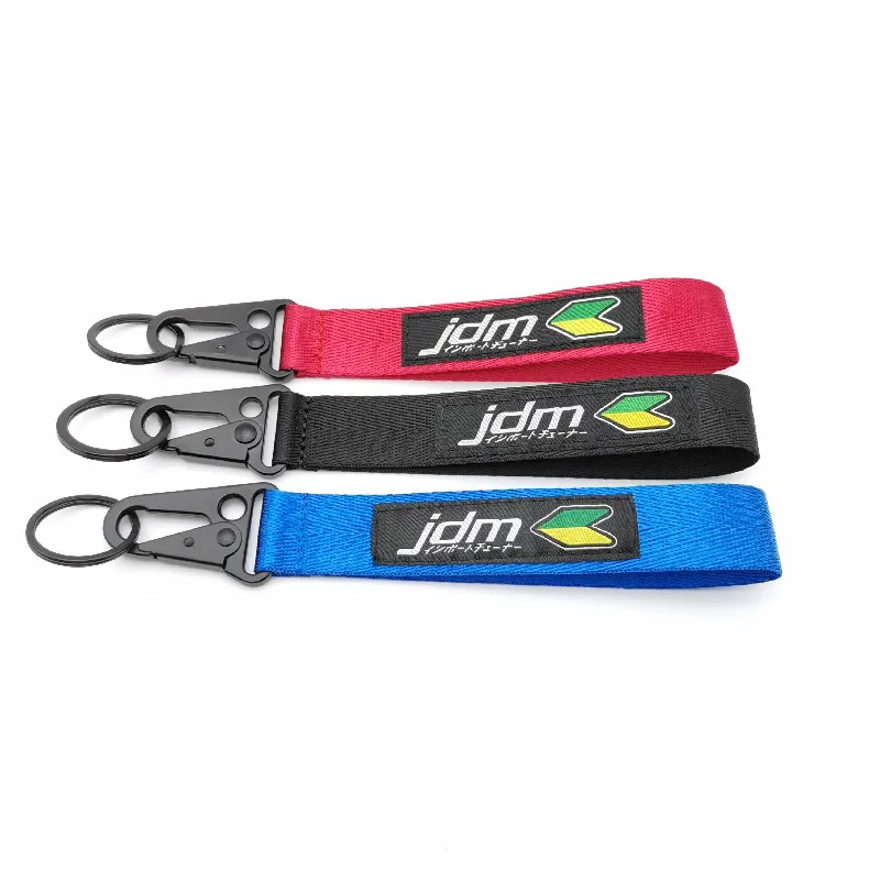 

Jdm Car Keychain Nylon Woven Label Key Ring Tags Buckle Gift Race Japanese New Driver For Honda Lexus Mazda Auto Accessories