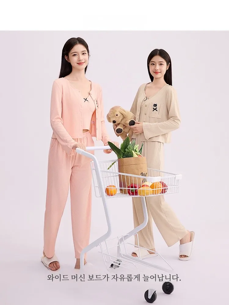 [Комплект из 3 предметов] Женский пижамный комплект Sanfu осень 2023 новый кардиган