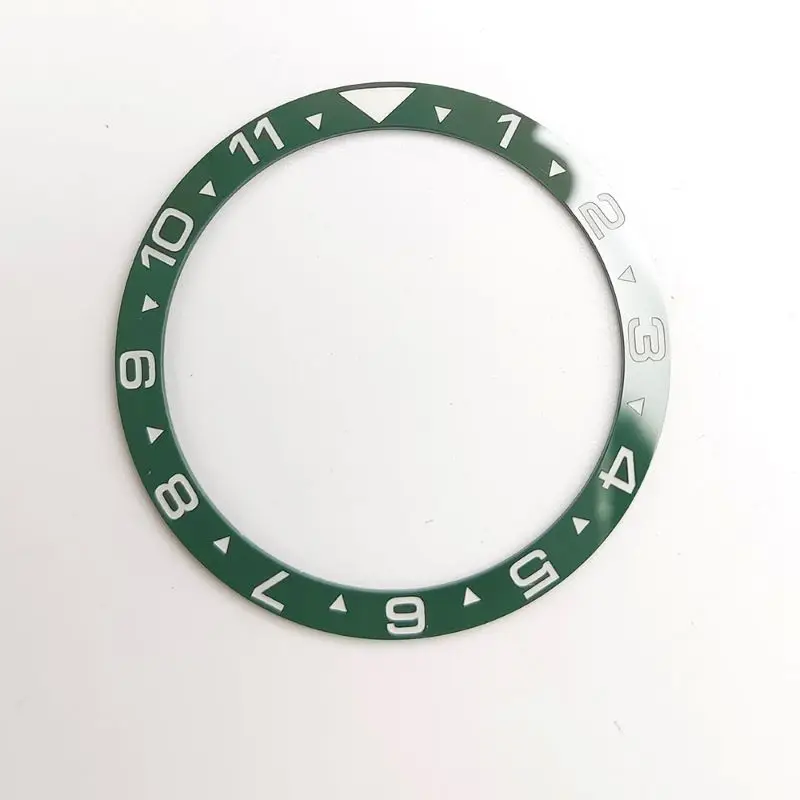 38x31.5mm C3 Green Luminous Ceramic Bezel Insert For Seiko SKX007 SKX009 Watch Case NH35 NH36 Men Case Replace Parts Ring