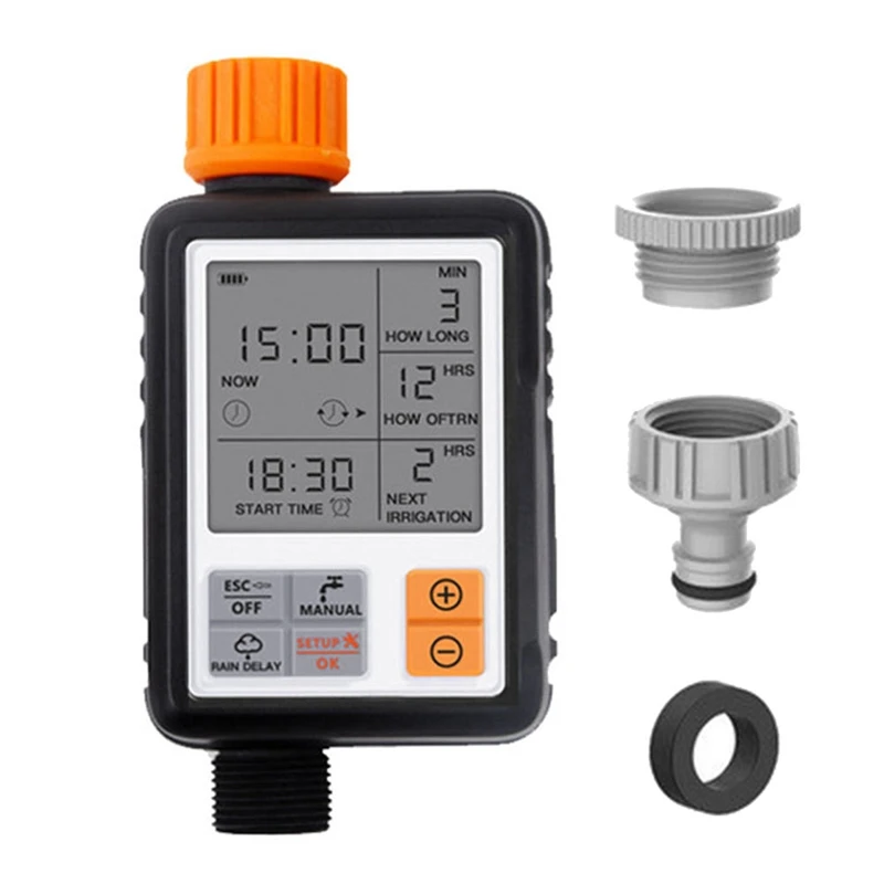 

Automatic Programmable Digital Water Timer Large Screen for Garden Lawn Watering System Irrigation Timer
