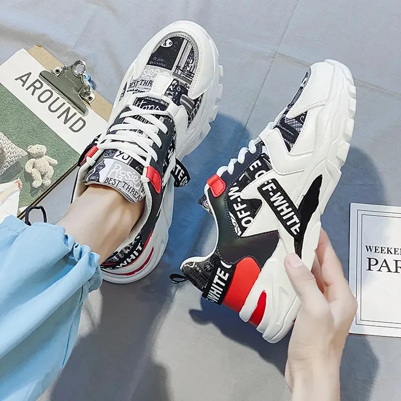 

Spring Autumn Men's Calico Stitched Thick Soled Low Top Dad Shoes Comfortable And Lightweight Sports Casual Shoes Running Shoes