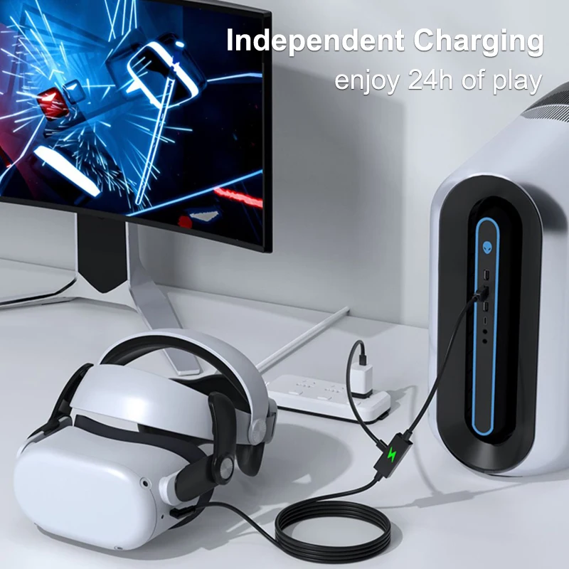5 Гбит/с зарядный кабель для передачи данных USB3.0 Тип C Meta Quest 3 PSVR2 Oculus 2 VR Link Кабель