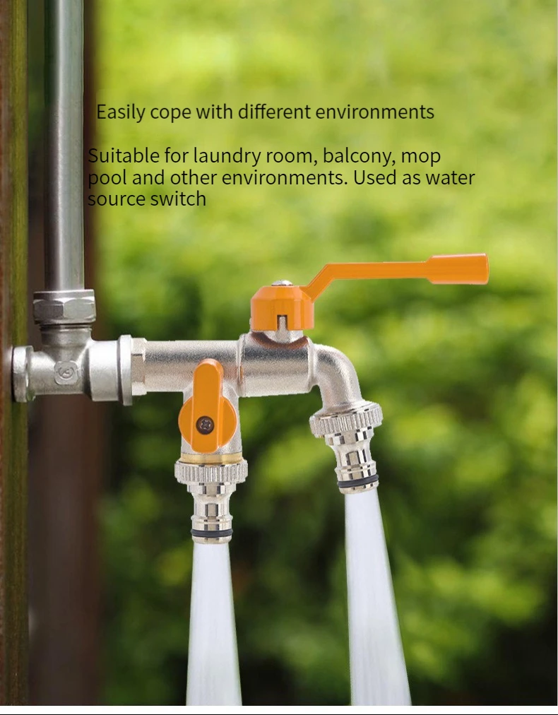 

Faucet Wholesale Brass Garden Outdoor Balcony Mop Pool In One Out Two Domestic Double-hole Faucet