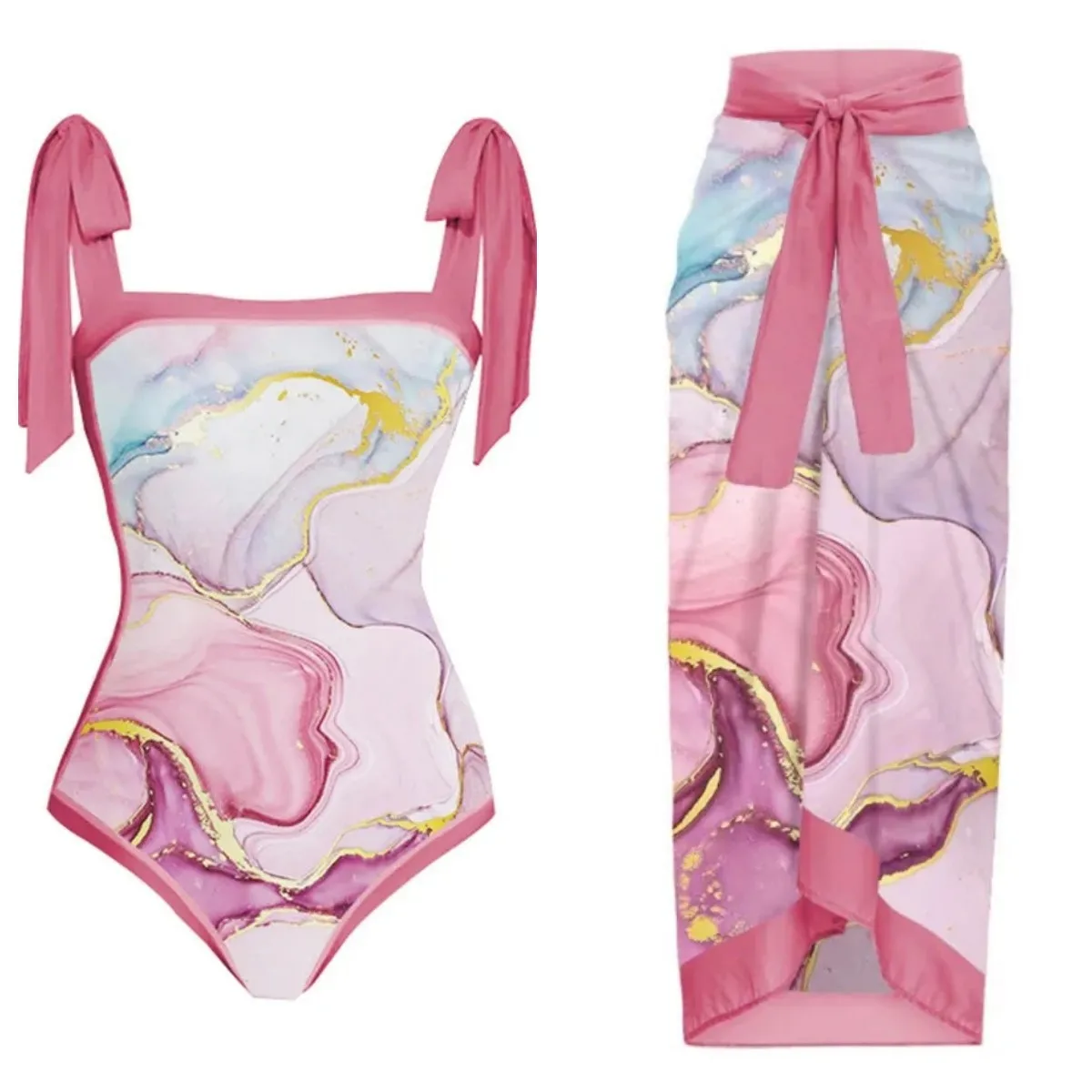 

Bikinis 2023 Woman One Piece Swimsuit Korean Surfing Body Suit Beachwear Swimwear Women Push Up Clothes Outfits Vintage French
