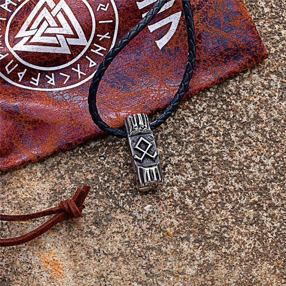 Мужское ожерелье символ викингов Othala старинная Подвеска из нержавеющей стали