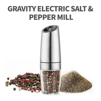 1pcs automatic salt and pepper grinder with led light adjustable grinding gravity induction electric pepper mill kitchen tools