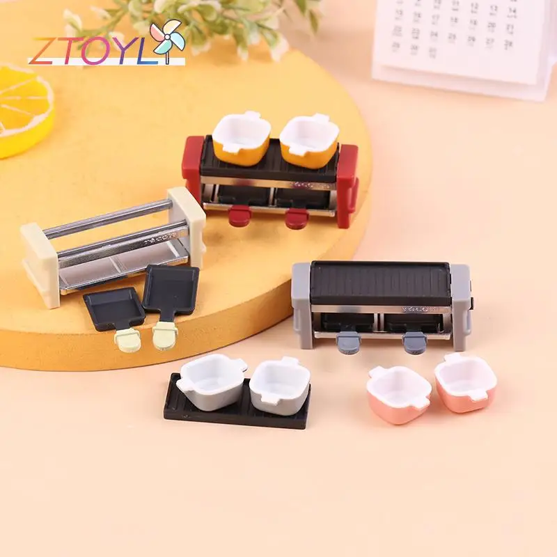 1Set Dollhouse Barbecue Grill Toy 1:12 Simulation Miniature Kitchen BBQ Grill Model For Kid Children Funny Pretend Food Play Toy