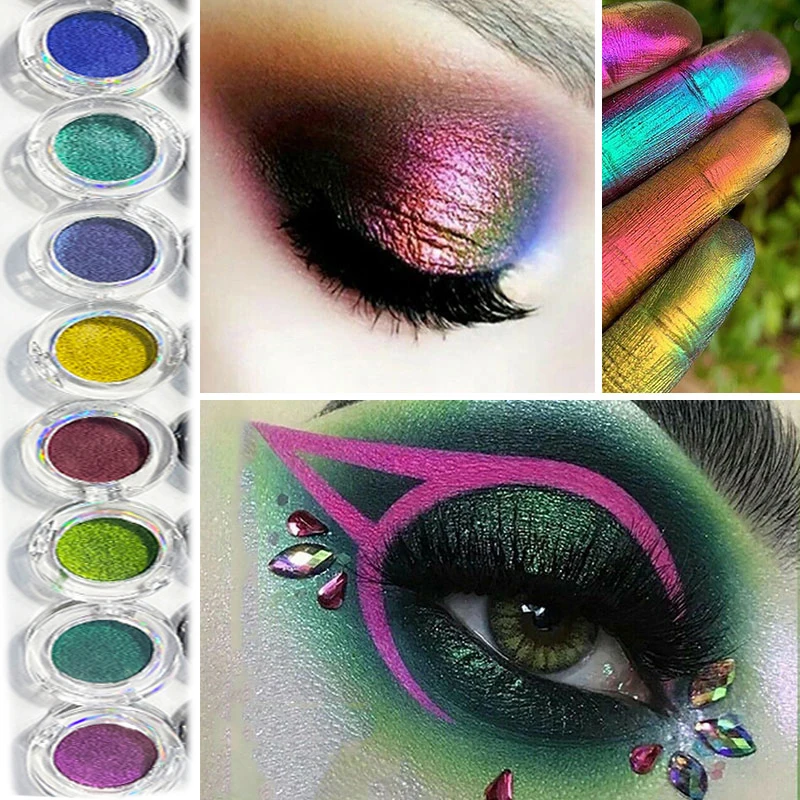 

Chameleon Colorful Eye Shadow for Women Girl Gradient Color Laser Glitter Eye Shadow Shimmer Shinny Eyeshadow Eye Cosmetic