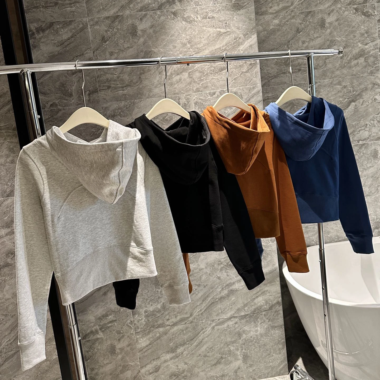 With Logo Women's Loungeful Hoodie Short Long-sleeved Hoodie Female Fitness Yoga Pure Cotton Wool Ring Loose Casual Pullover