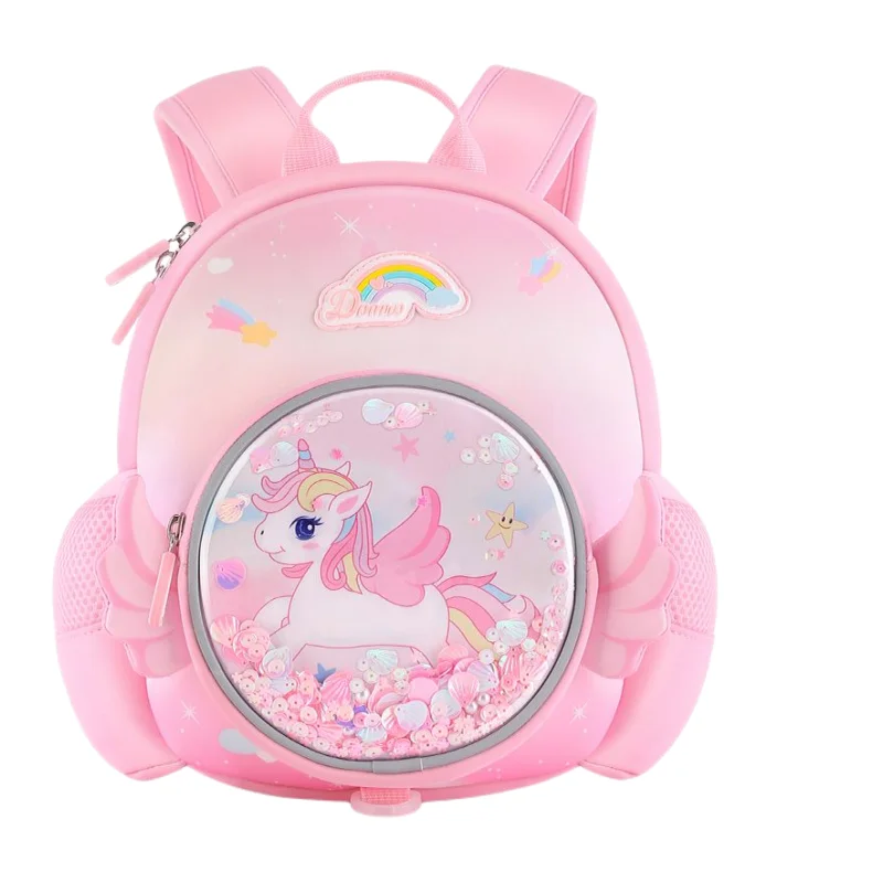 

My little pony foreign style cute cartoon unicorn schoolbag girl small class baby child net red quicksand children's backpack