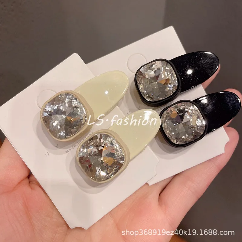 

Korean Fashion Crystal Hair Pin Black White Glitter Elegant Basic Hair Clips for Girls Headwear Girls Kids Hair Accessories