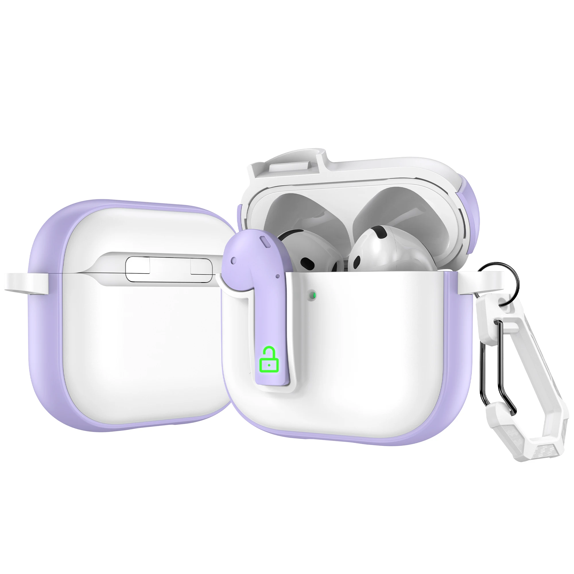 Противоударный чехол с пряжкой для наушников Airpods 4 ANC 3 Pro 2 1