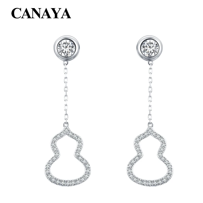 

Certified Moissanite Gourd Stud Earrings for Women Romantic Sterling Silver Diamonds Romantic Shiny Ear Studs Wedding Gift