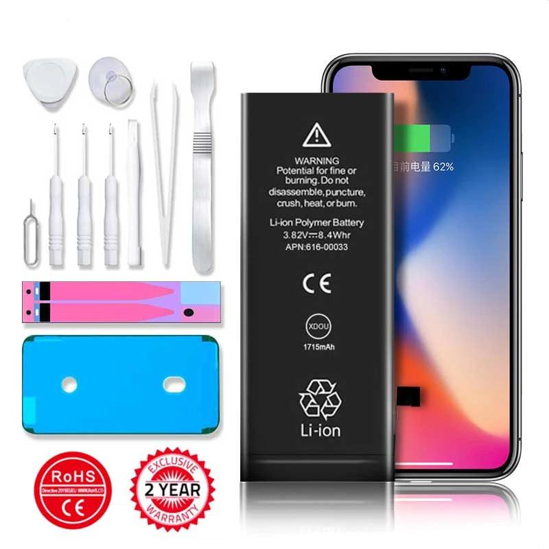 

Phone Battery For iPhone 5S 5 6S 6 7 8 Plus X SE SE2 XR XS 11 12 13 Mini Pro Max Replacement Bateria 4 4S 7 Tools