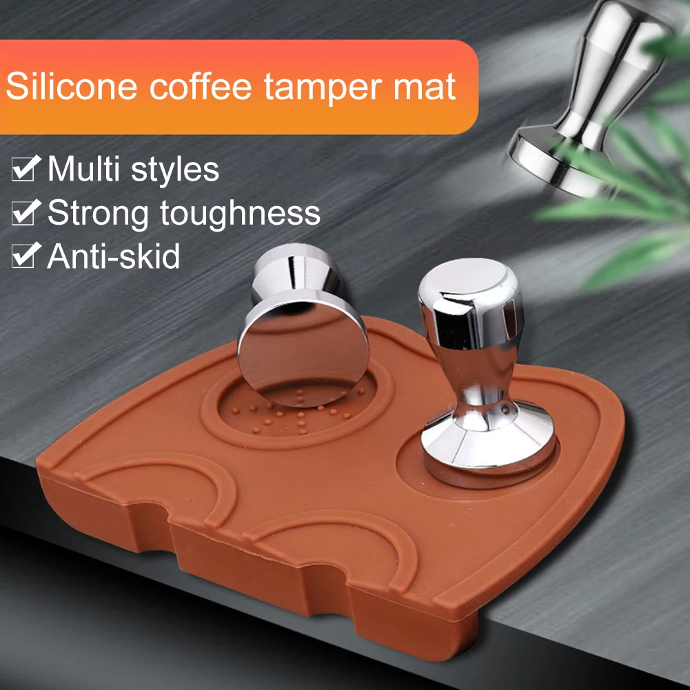 

Espresso Coffee Tampers Mat Fluted Coffee Tampering Corner Mat Pad Anti-skid Food Safe Silicone Rubber Coffeeware Tamping Mat