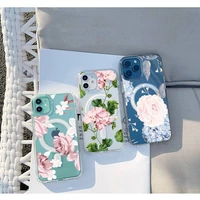 blooming flower phone case for iphone 13 12 11 mini pro max transparent super magnetic magsafe cover