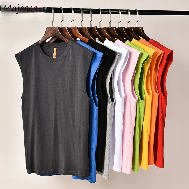 

Men Colorful Tanks Leisure Workout Breathable Soft Simple Basic Large Size S-5XL Baggy New-arrival Males Summer Tops Teenagers