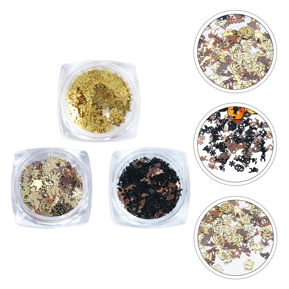 

3Box 360pcs Nail Stickers Decals 3D Nail Glitter Sequins Nail Charms Nail Jewels Sticker Manicure